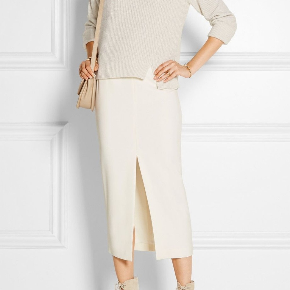 🛑 SOLD ADAM LIPPES wool-blend crepe midi skirt 2